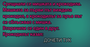 Read more about the article Срещнали се мишката и крокодила.Мишката за първи