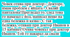 Read more about the article Човек отива при доктор:- Докторе,…