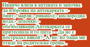 Read more about the article Иванчо влиза в аптеката и започва…