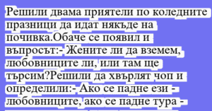 Read more about the article Решили двама приятели по коледните…