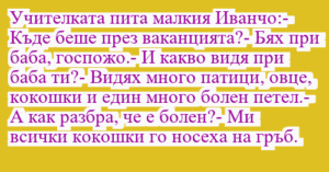 Read more about the article Учителката пита малкия Иванчо:-…