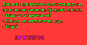 Read more about the article Доцент върви умислен по коридора на едно