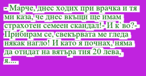 Read more about the article – Марче, днес ходих при врачка и тя…